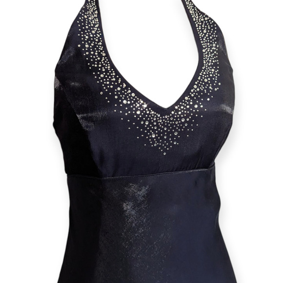 Blondie Nites 90's Y2k Shimmery Halter Slip Gown Sz 3 ~ Deadstock nwt - Picture 6 of 6